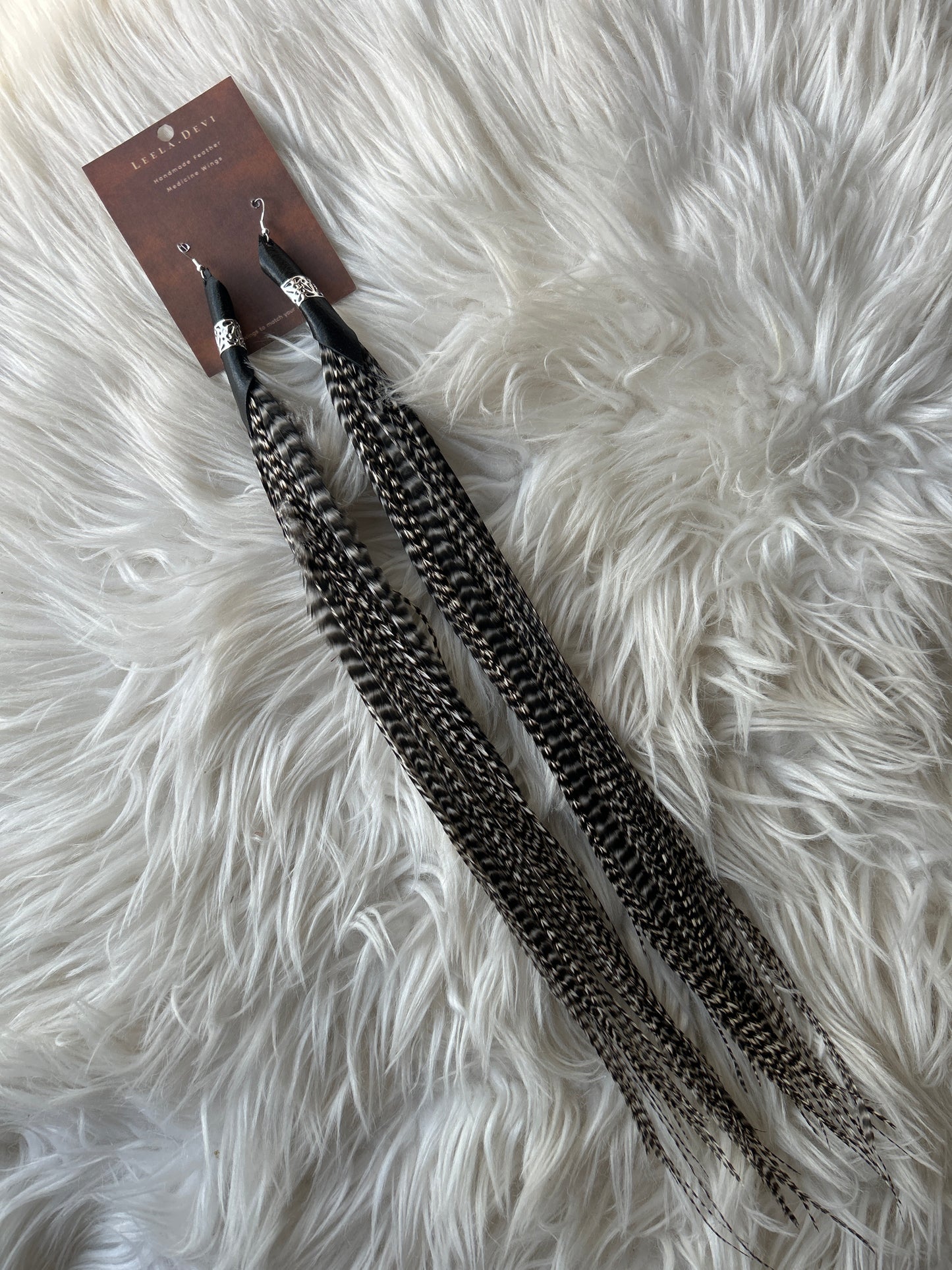 Leela Devi Long Feather Earrings