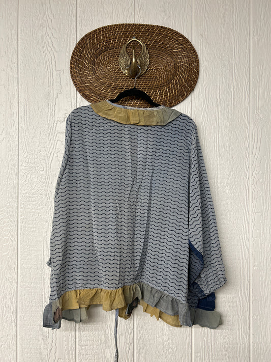 Crepe Sari Ruffle Daisy Blouse 0226 073