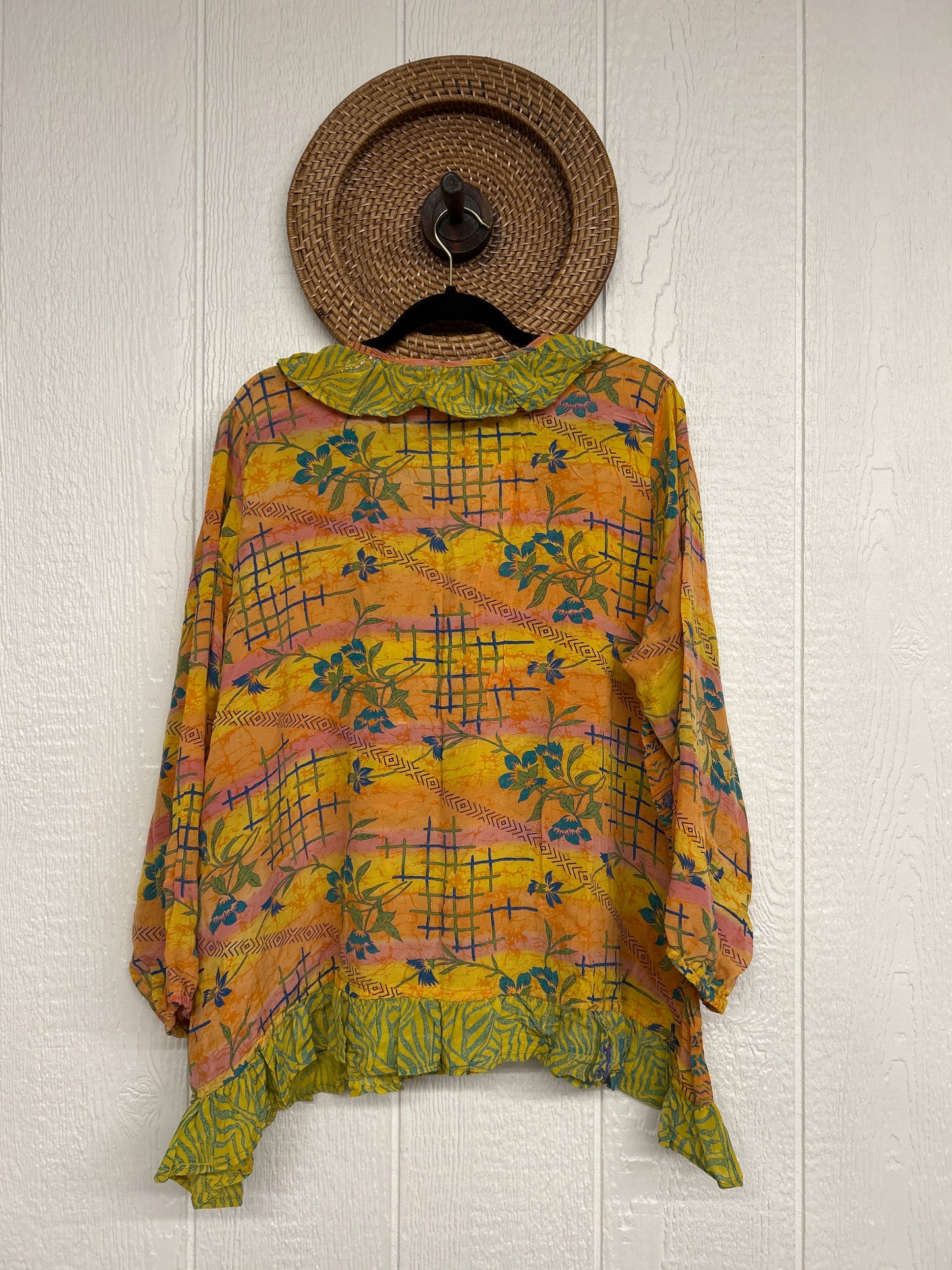 Crepe Sari Ruffle Daisy Blouse 0226 154
