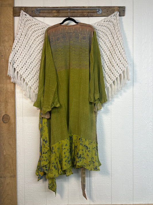 Crepe Sari Flourish Wrap Dress 0426 215