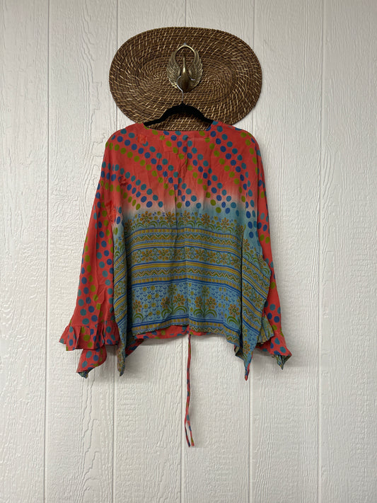 Crepe Sari Bell Sleeve Butterfly Top 0326 230