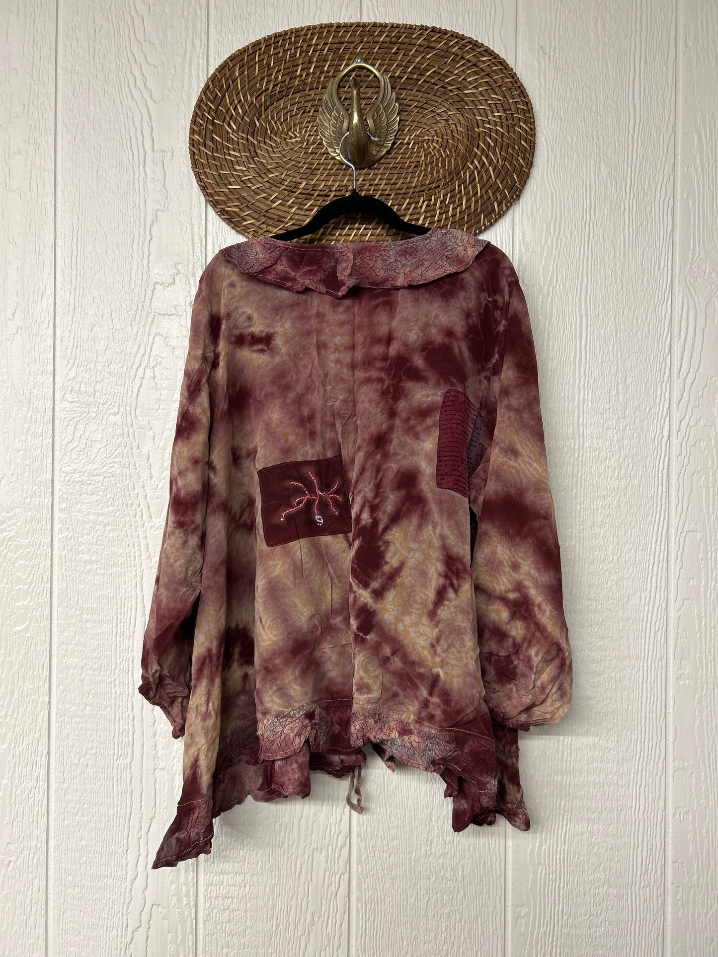 Crepe Sari Ruffle Daisy Blouse 0526 014