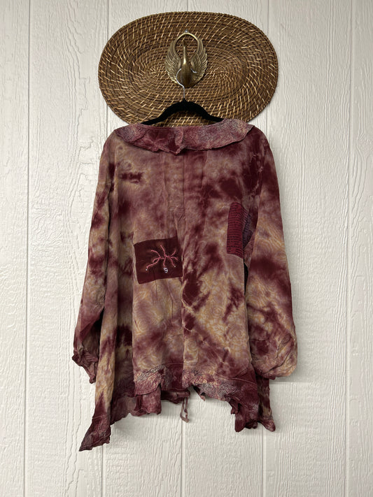 Crepe Sari Ruffle Daisy Blouse 0526 014