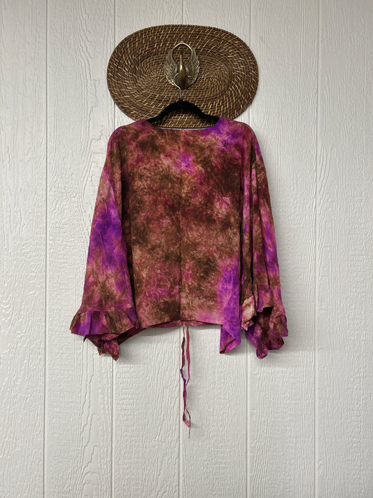 Crepe Sari Bell Sleeve Butterfly Top 0326 249