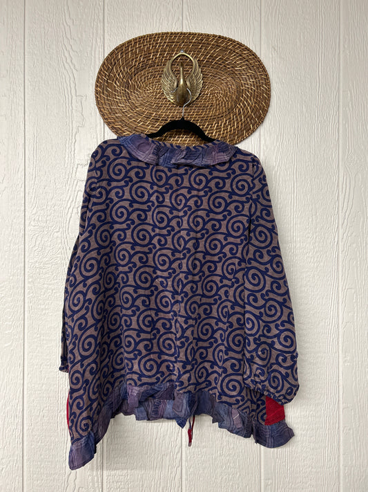 Crepe Sari Ruffle Daisy Blouse 0226 042