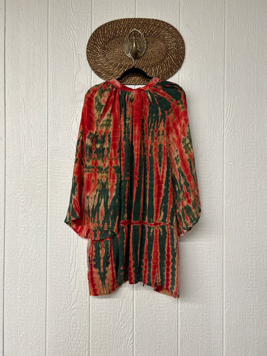 Crepe Sari Woodstock Shortie Kimono L0726 001