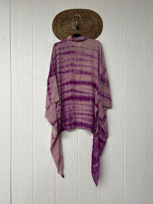 RETAIL Crepe Sari Summer Nirvana Button Down 0626 032