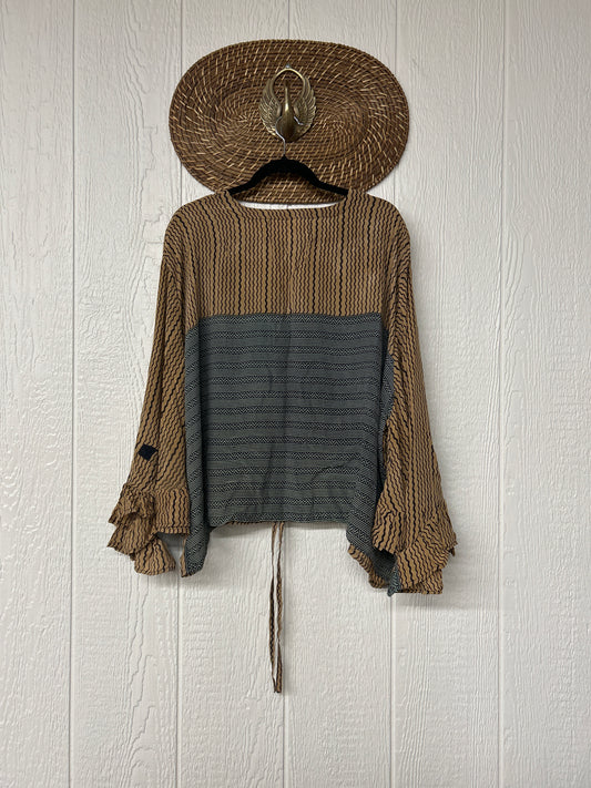 Crepe Sari Bell Sleeve Butterfly Top 0326 273