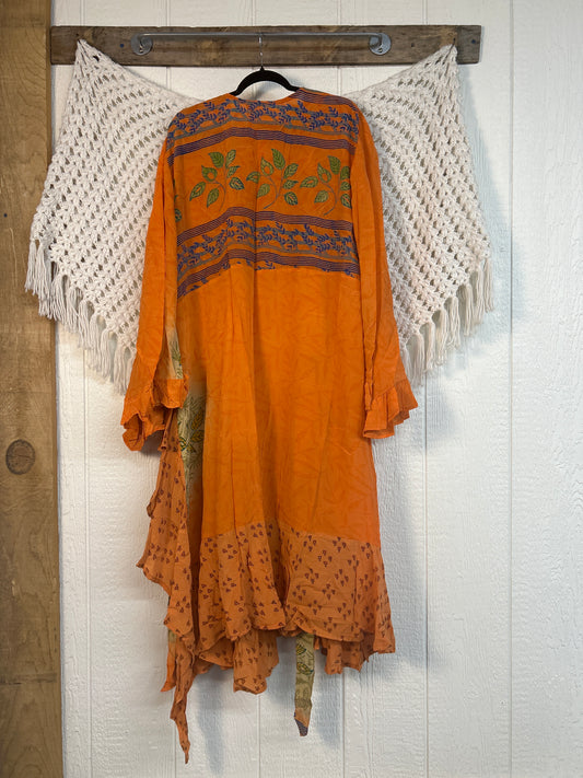 Crepe Sari Flourish Wrap Dress 0426 025