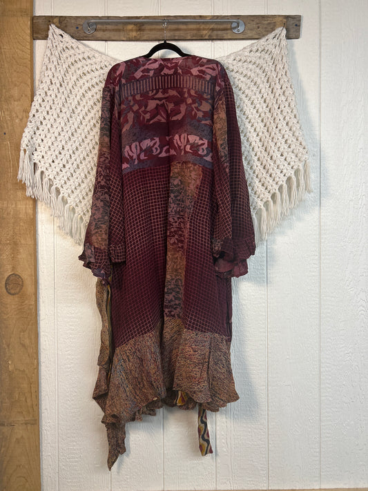 Crepe Sari Flourish Wrap Dress 0426 198