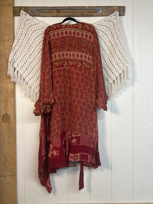 Crepe Sari Flourish Wrap Dress 0426 200