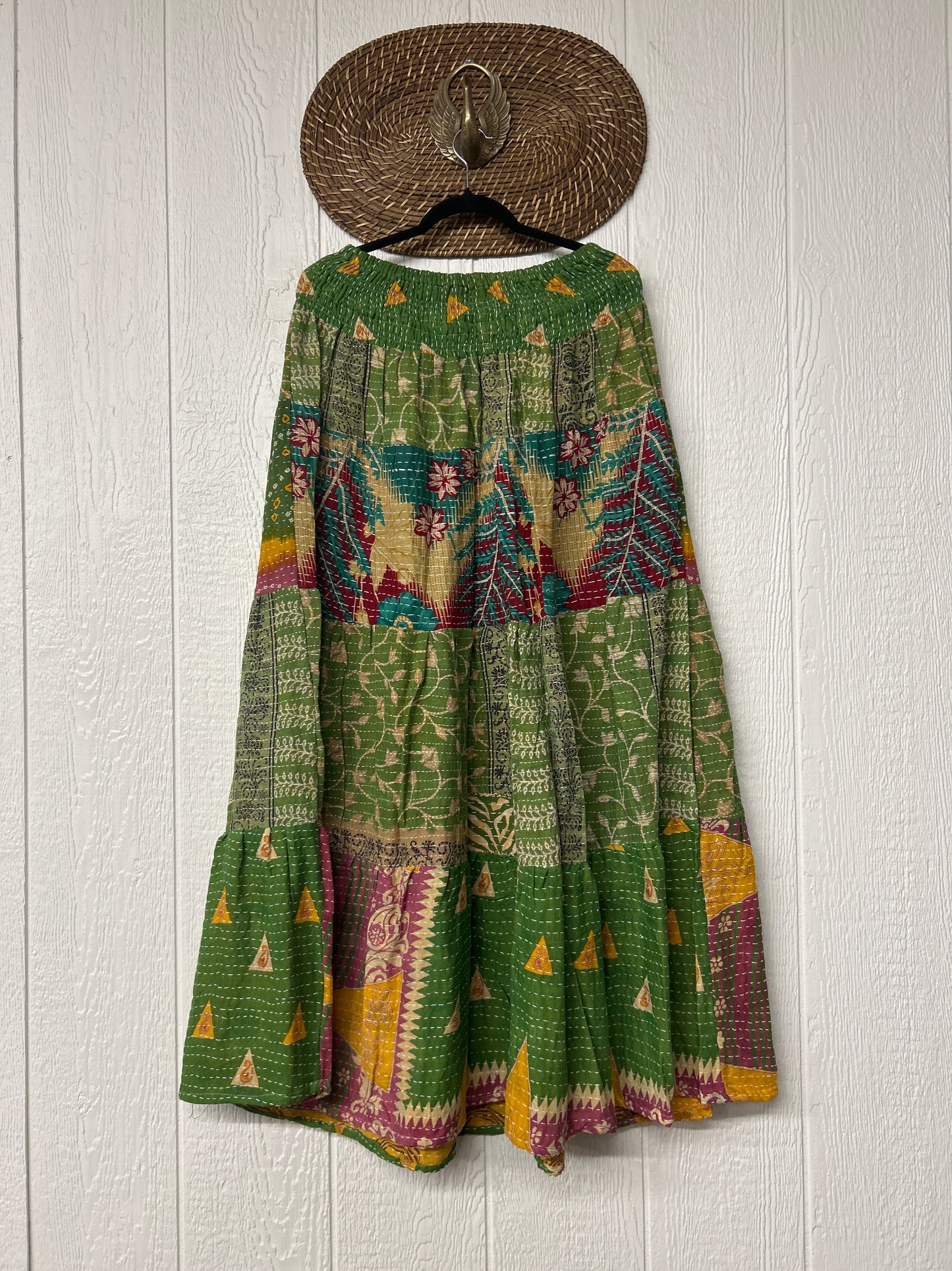 Pareo Kantha Lotus Maxi Skirt 0826 193