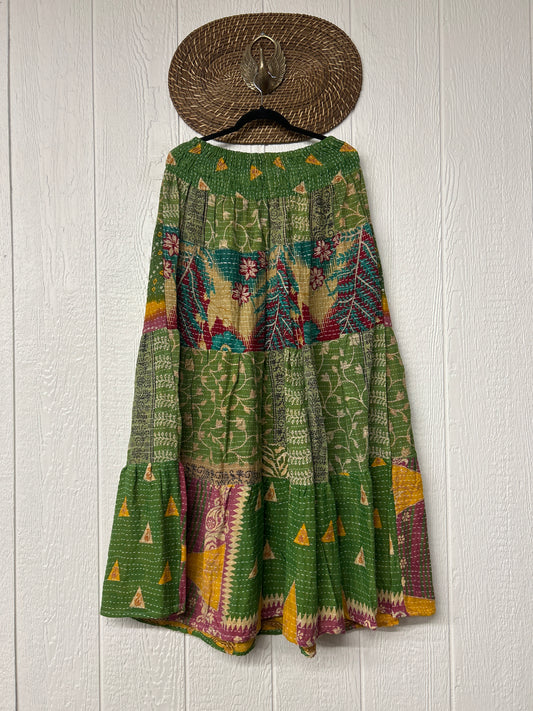 Pareo Kantha Lotus Maxi Skirt 0826 193