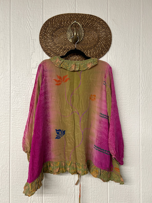 Crepe Sari Ruffle Daisy Blouse 0226 078