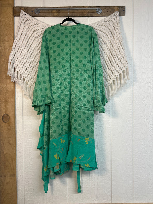 Crepe Sari Flourish Wrap Dress 0426 217