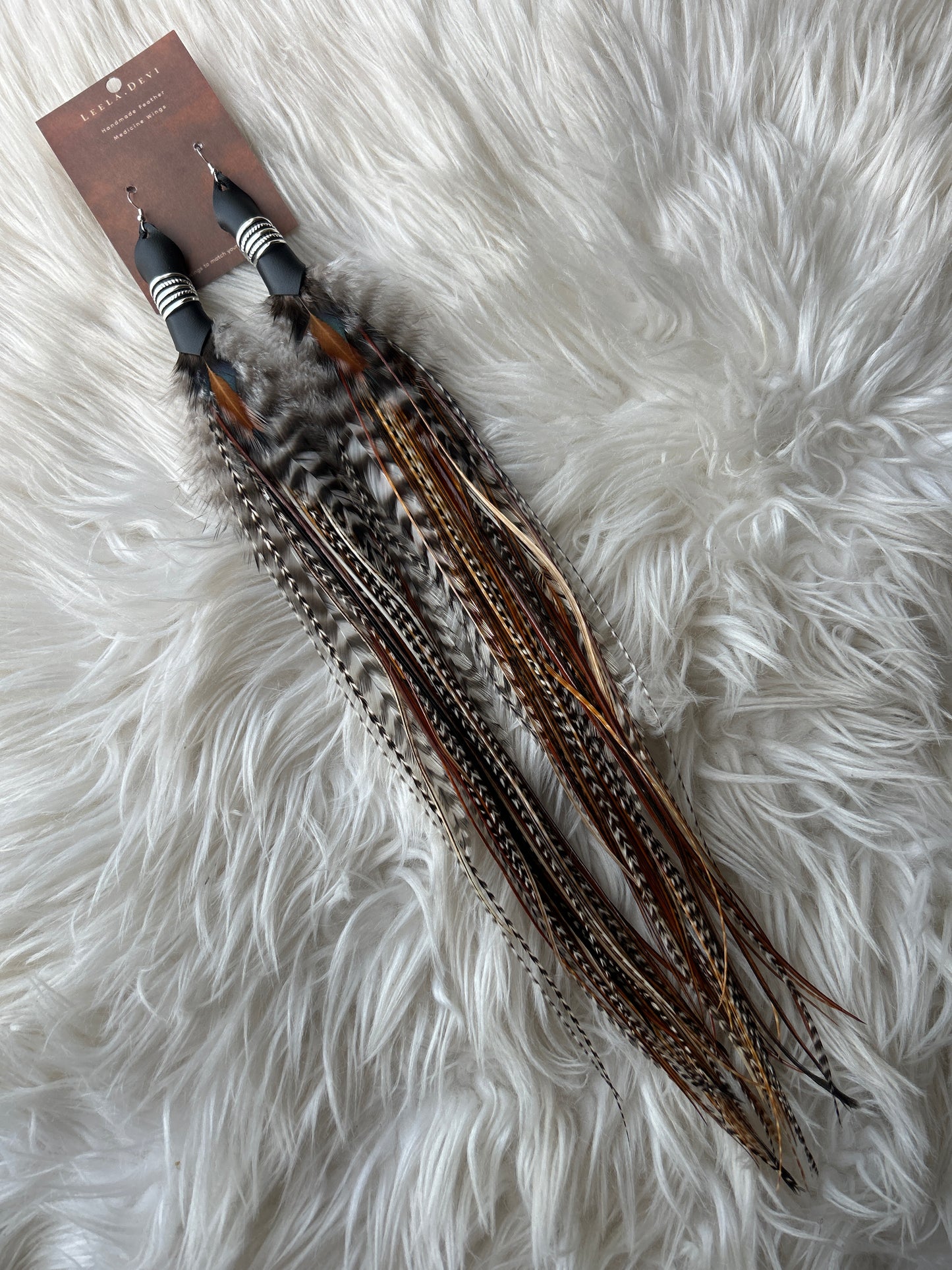 Leela Devi Long Feather Earrings