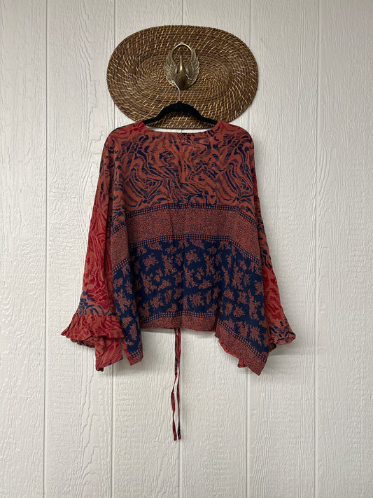 Crepe Sari Bell Sleeve Butterfly Top 0326 272