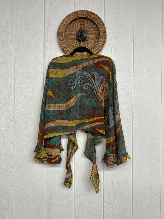 RETAIL Crepe Sari Zeppelin Crop Shrug 0426 129