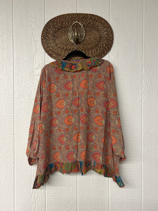 Crepe Sari Ruffle Daisy Blouse 0226 229