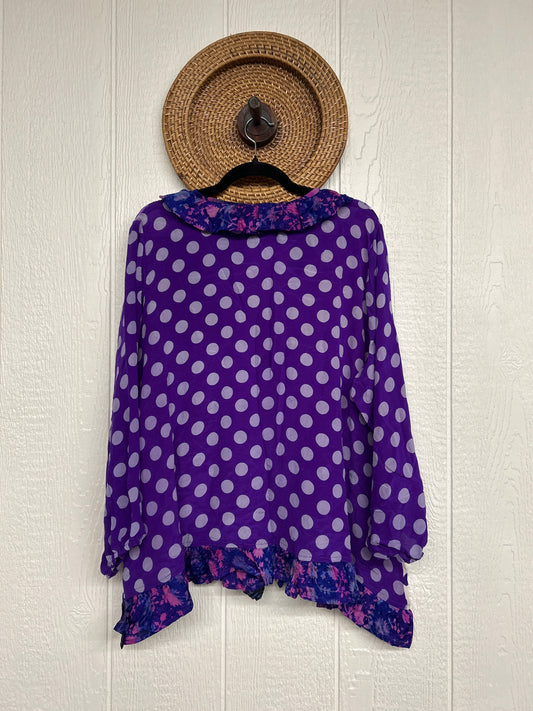 Crepe Sari Ruffle Daisy Blouse 0226 176