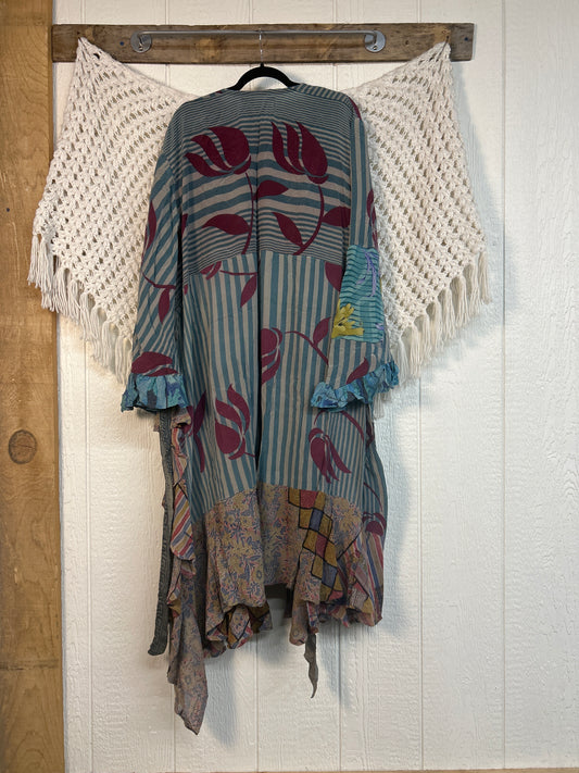 Crepe Sari Flourish Wrap Dress 0426 189