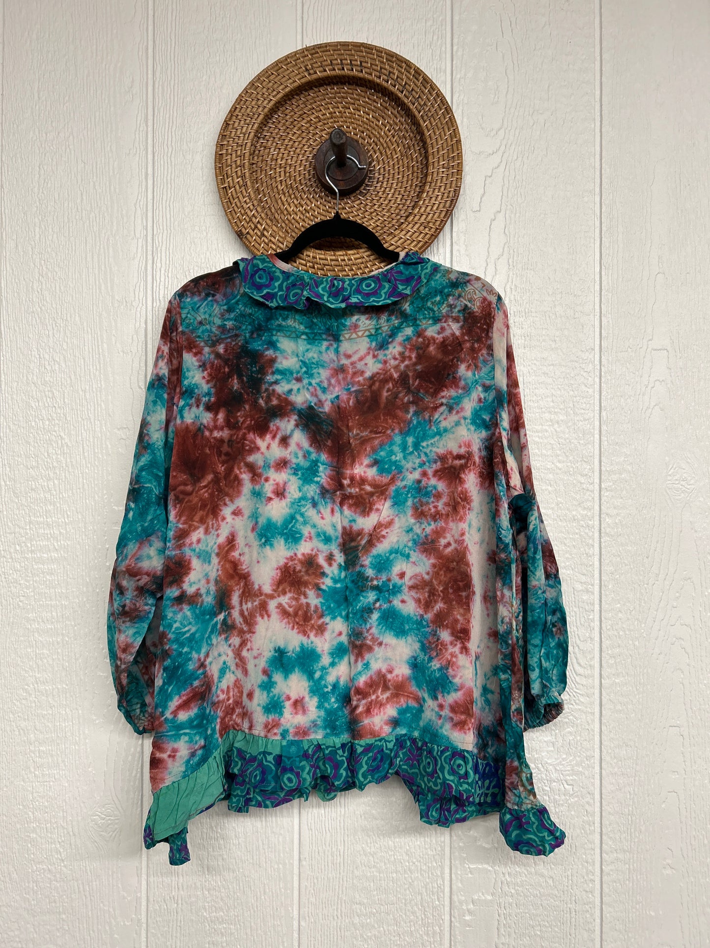 Crepe Sari Ruffle Daisy Blouse 0226 165