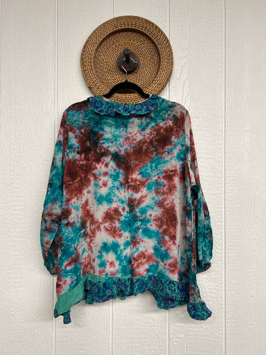 Crepe Sari Ruffle Daisy Blouse 0226 165