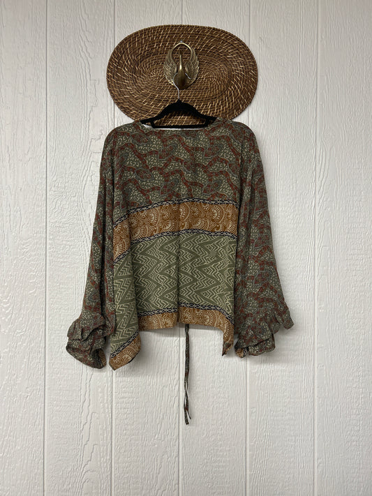 Crepe Sari Bell Sleeve Butterfly Top 0326 250