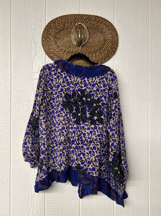 Crepe Sari Ruffle Daisy Blouse 0226 057