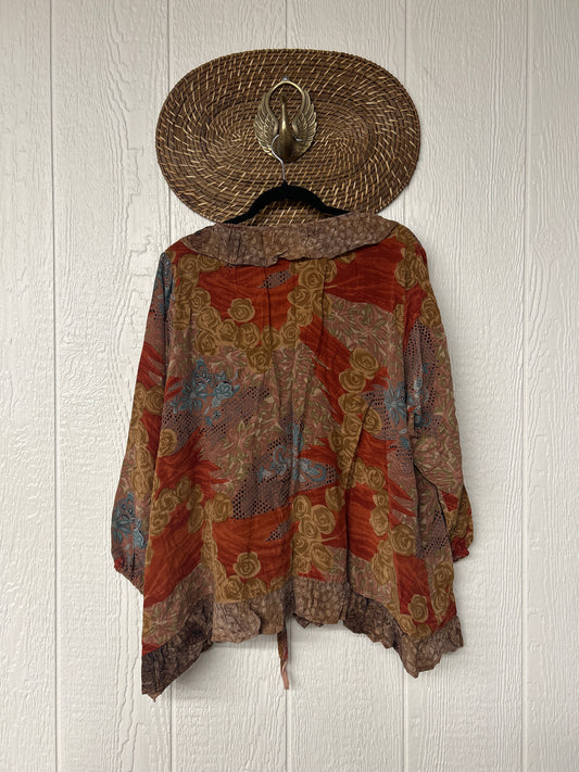 Crepe Sari Ruffle Daisy Blouse 0226 192