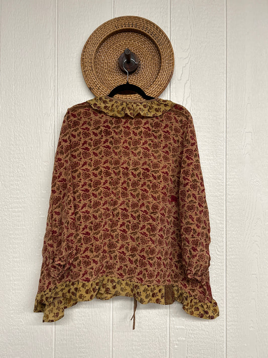 Crepe Sari Ruffle Daisy Blouse 0226 159