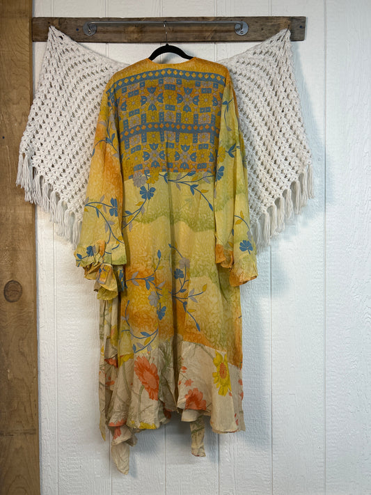 Crepe Sari Flourish Wrap Dress 0426 013