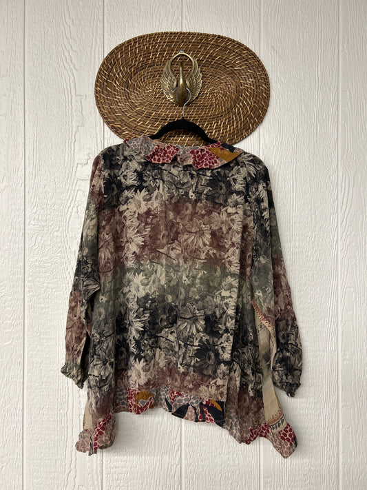 Crepe Sari Ruffle Daisy Blouse 0226 033