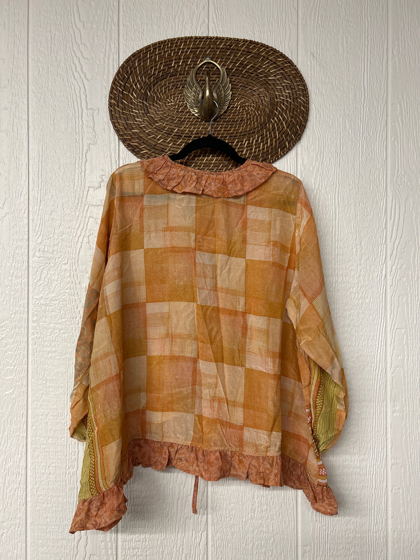 Crepe Sari Ruffle Daisy Blouse 0226 040