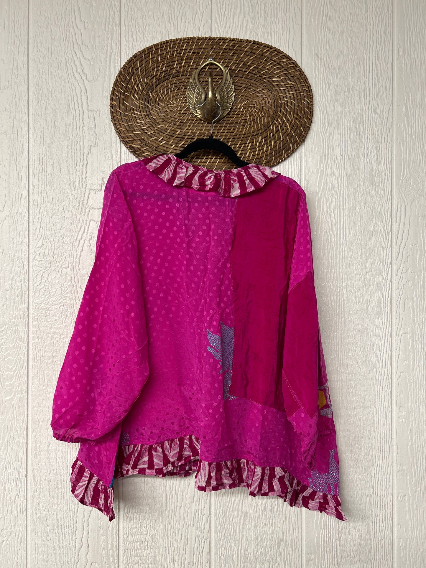 RETAIL Crepe Sari Ruffle Daisy Blouse 0226 039