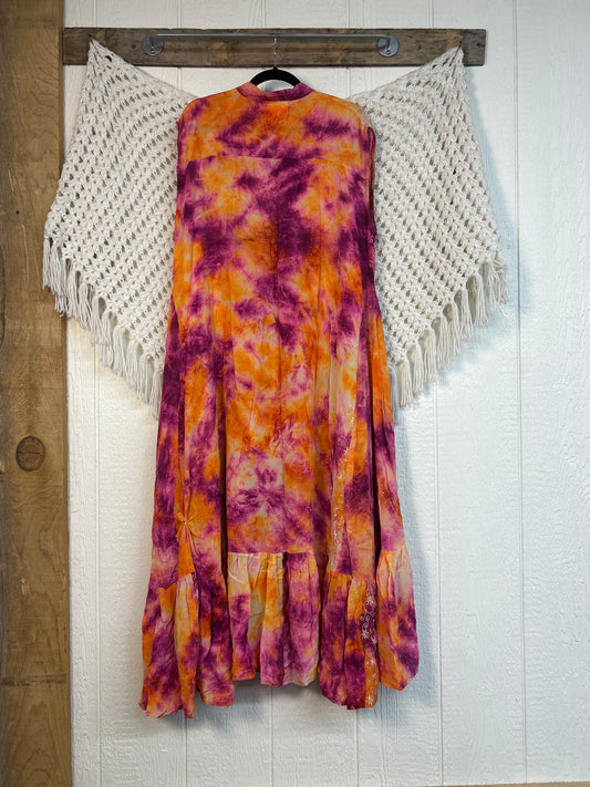 Crepe Sari Summer Dahlia Duster 0726 247