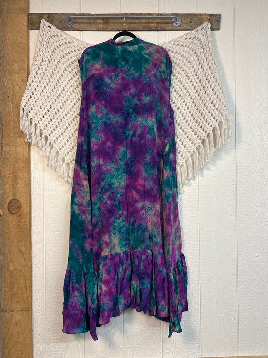 Crepe Sari Summer Dahlia Duster 0726 215