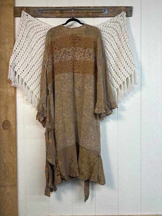 Crepe Sari Flourish Wrap Dress 0426 182