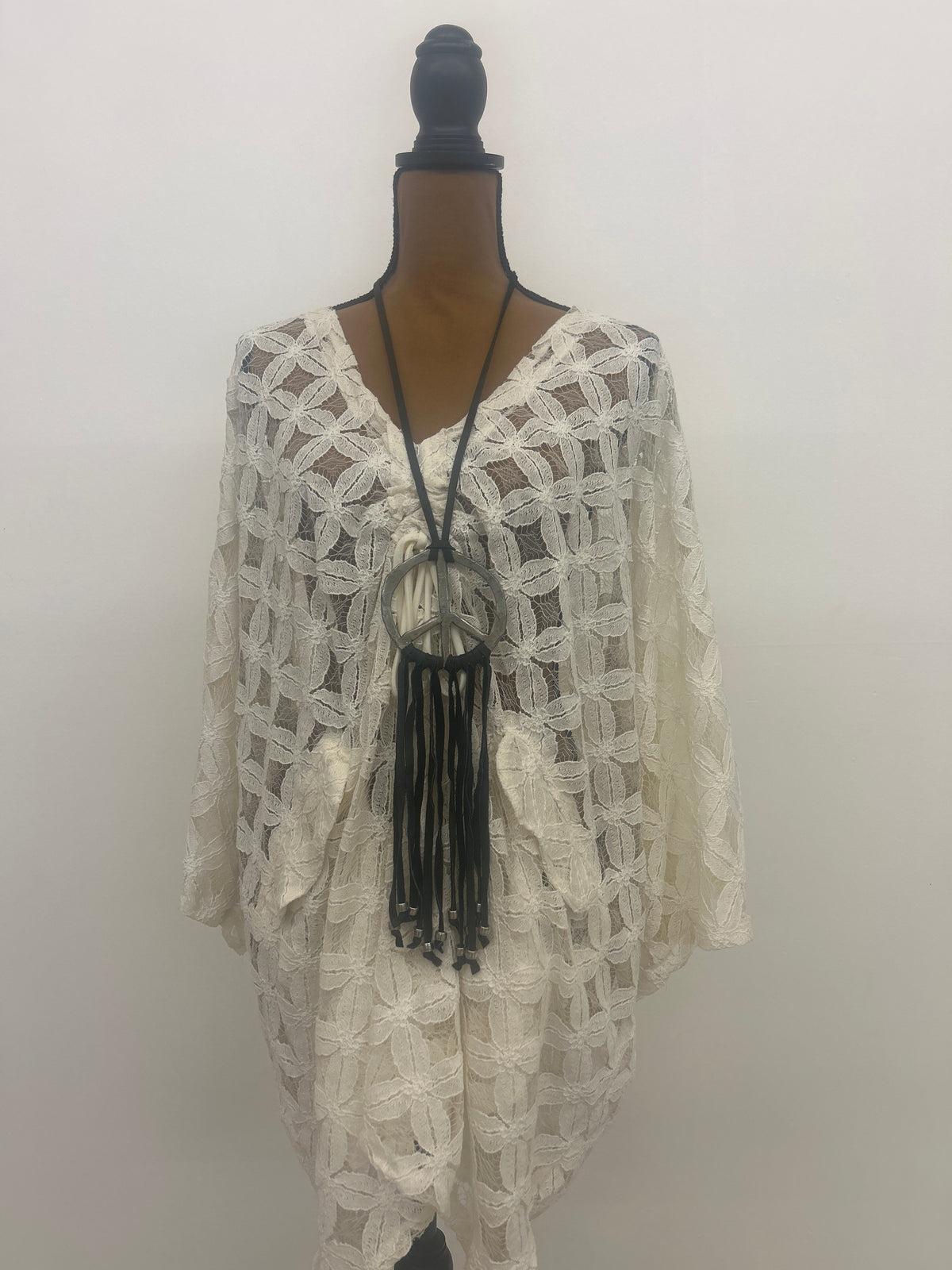 Peace Tassel Necklace - Black