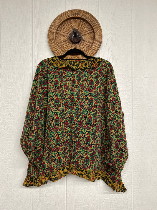 Crepe Sari Ruffle Daisy Blouse 0226 171