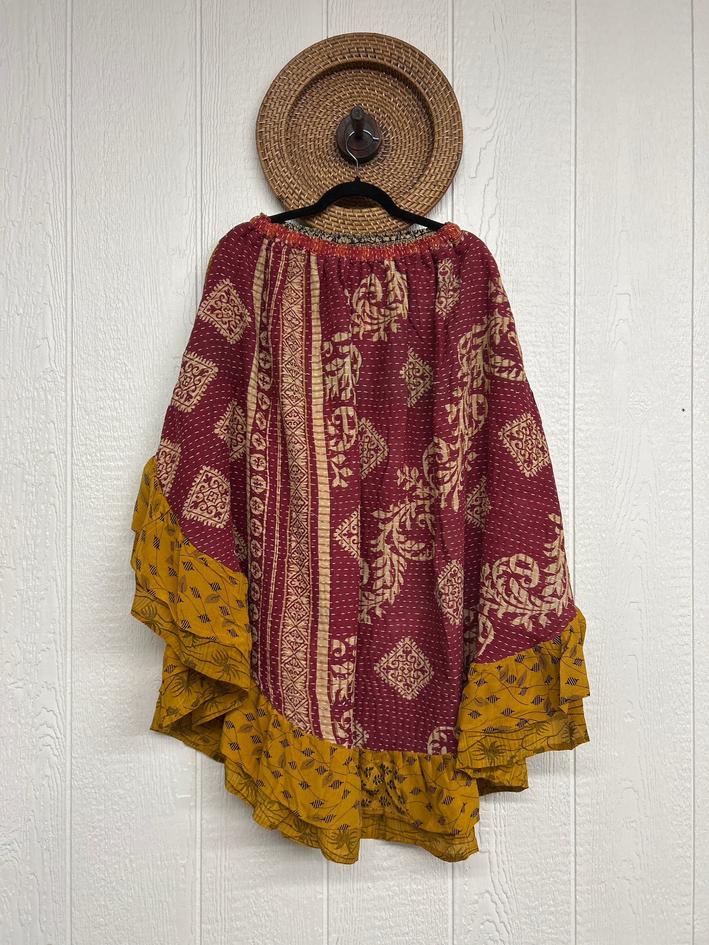 Pareo Kantha Wild Rose Skirt 0426 124
