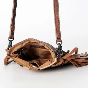Small Leather Fringe Bag - Cheetah 0426 001