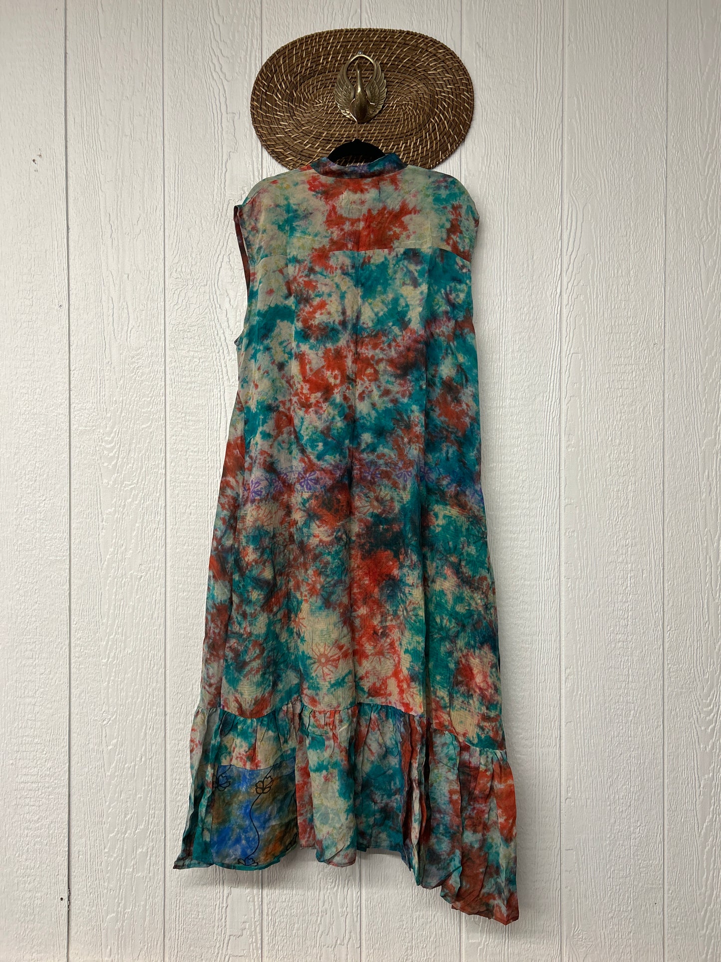 Crepe Sari Summer Dahlia Duster 0726 002