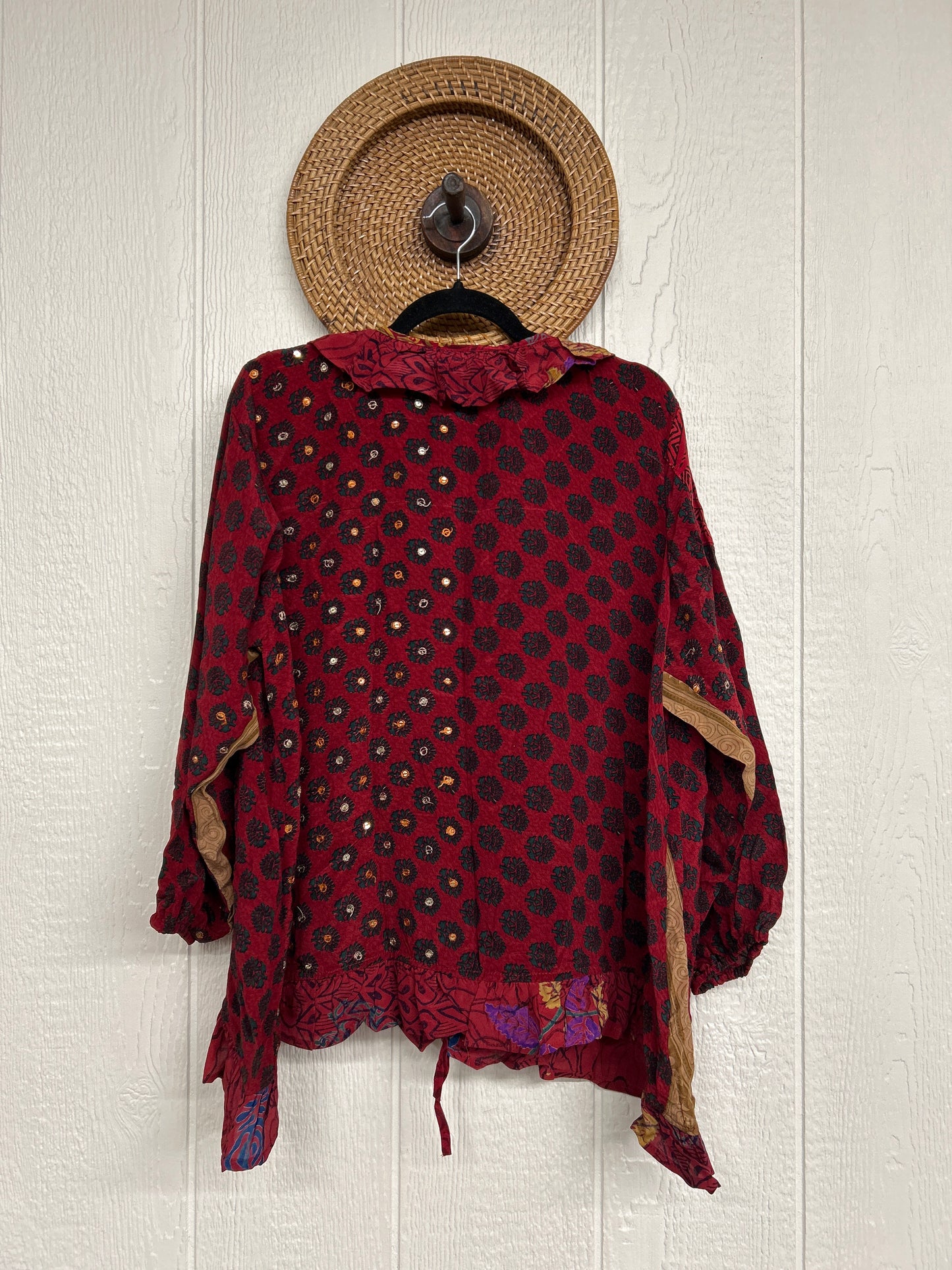 Crepe Sari Ruffle Daisy Blouse 0226 110