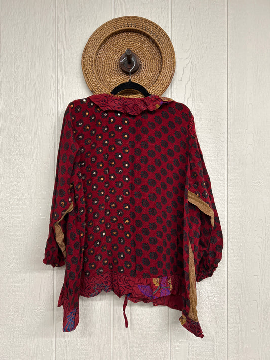 Crepe Sari Ruffle Daisy Blouse 0226 110