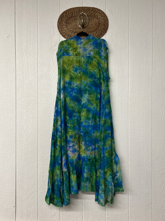 Crepe Sari Summer Dahlia Duster 0726 026