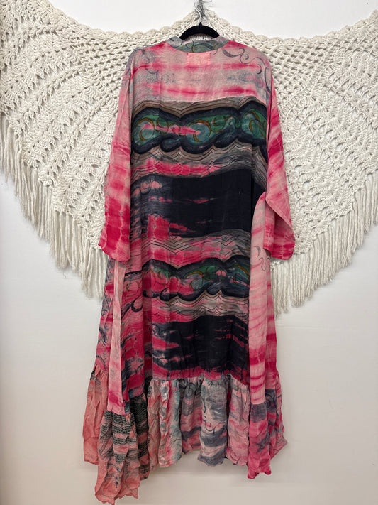 Crepe Sari Dahlia Duster Dress L0926 002