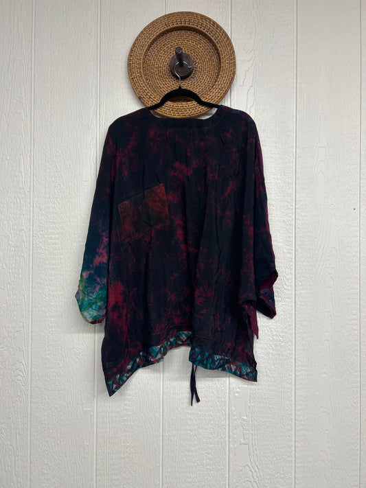 Crepe Sari Hi Lo Butterfly Top 0726 107