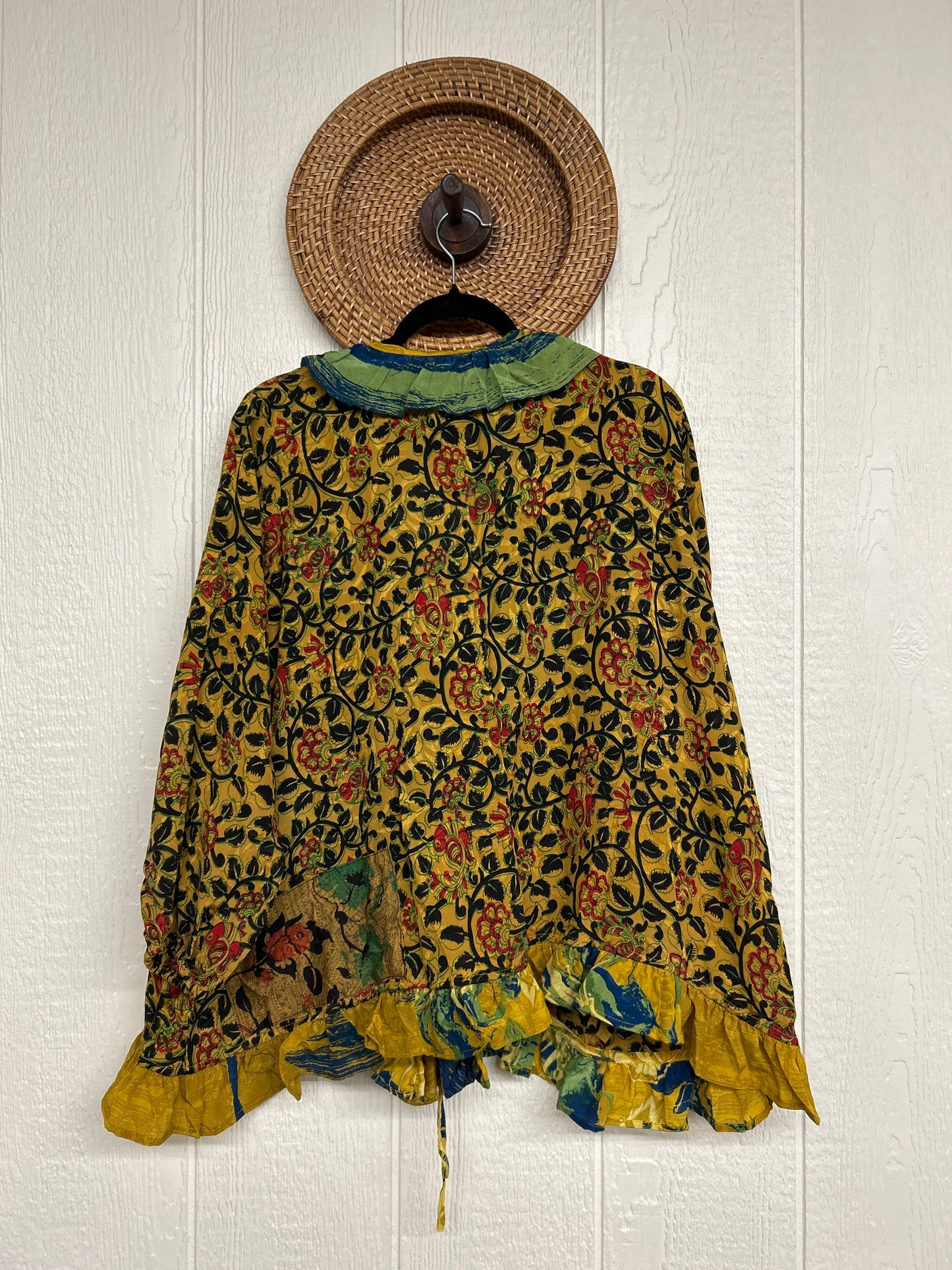 Crepe Sari Ruffle Daisy Blouse 0226 136