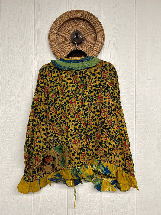 Crepe Sari Ruffle Daisy Blouse 0226 136